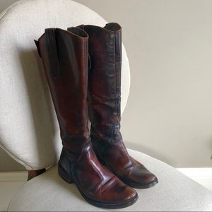 Vera Pelle Mahogany leather riding boots